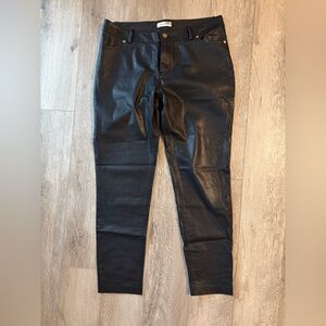 Calvin Klein Black Faux Leather  Pants Women’s